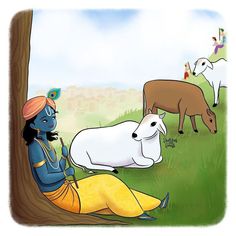 ###Sharmili Baruah Krishna Birthday, Cow Art Print, Cow Drawing, Shree Krishna Wallpapers, Srila Prabhupada, Little Krishna, Mandala Art Lesson, Hinduism Art