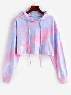 Crop Pullover, Tie Dye Outfits, Trendy Fashion Tops, Dragon Print, Tie Dye Hoodie, Teenage Fashion Outfits