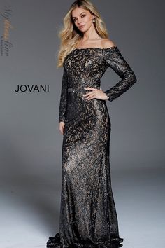 Jovani 57890 Amazing evening dress at a fraction of the price! Classic Column, Lace Formal Dress, Full Length Skirts, Lace Gown, Shoulder Design, Beautiful Dress, Long Skirt, Evening Dress, Beautiful Dresses