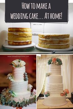 wedding cake with flowers on each tier and how to make a wedding cake at home