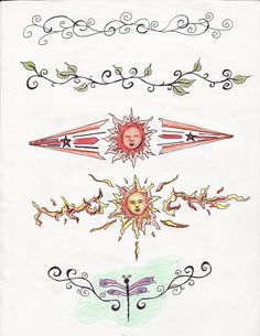 an old fashioned tattoo design with sun and moon