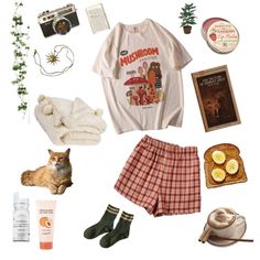 Aesthetic Pj Outfits, Pj Outfit Ideas, Cozy Outfit Summer, Cute Pj Outfits, Slow Summer, Pj Outfit, Cozy Clothes, Cozy Cat