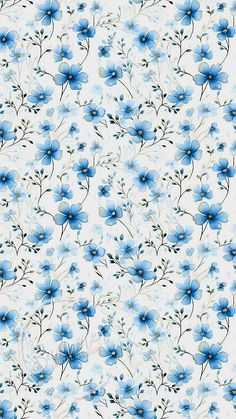 blue flowers are on a white background