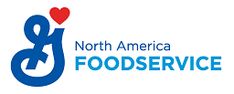 the north america foodservice logo with a red heart on it's side