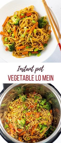 an image of vegetable lo mein with chopsticks