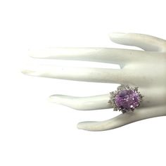 Stamped: 14K White GoldTotal Ring Weight: 6.5 GramsRing Length: N/ARing Width: N/AGemstone Weight: Total Natural Kunzite Weight is 16.03 Carat (Measures: 15.02x12.81 mm)Color: PinkDiamond Weight: Total Natural Diamond Weight is 1.85 CaratColor: F-G, Clarity: VS2-SI1Face Measures: 24.78x19.60 mmSku: [703011W] Elegant Cubic Zirconia Gemstone Ring, Elegant Multi-stone Amethyst Ring, Formal Multi-stone Cubic Zirconia Rings, Dazzling Multi-stone Cluster Ring For Formal Occasions, Elegant White Gold Multi-stone Amethyst Ring, Elegant Multi-stone Amethyst Promise Ring, Luxury Diamond Ring For Collectors, Elegant Multi-stone Rings For Formal Occasions, Elegant Purple Cluster Ring For Formal Occasions