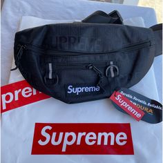 Season: Ss19 Color: Black Release Date: 02/21/2019 Size: One Size Ss19 May Have Come Late This Year, But Supreme’s Waist Bag Lineup Came Correct. Featuring An All-Over Jacquard Logo Pattern, A Small Box Logo, And Two Pockets, This Black Cordura Nylon Waist Bag Has A Capacity Of 1.5 Liters. The Bag Released In 4 Colors On February 21st, 2019. Goes On Stock X For $237. Message Me With Any Questions You May Have. Supreme Bag Comes With Store Bag And Sticker. All Product Ships Same Day Supreme Bag, Box Logo, Logo Pattern, Waist Bag, Release Date, Belt Bag, This Year, Man Shop, Ships