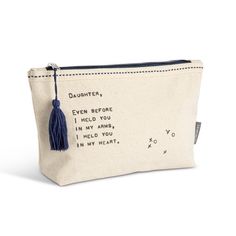 Dear You Zip Pouch - Daughter | Cornell's Country Store Everyday Cotton Pencil Case With Zipper, Rectangular Cotton Pencil Case As A Gift, Rectangular Cotton Pencil Case As Gift, Cotton Cosmetic Bag With Zipper For Daily Use, Everyday Cotton Zipper Pouch Cosmetic Bag, Canvas Pouch Cosmetic Bag For Gift, Rectangular Cotton Cosmetic Bag For Daily Use, Casual Cosmetic Bag With Zipper Pouch As Gift, Canvas Cosmetic Pouch As Gift