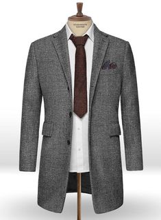 Tailored in a classic gray hue, the Vintage Glasgow Gray Tweed Overcoat is one of a kind that will hold eternal relevance in any suiting repertoire. Crafted from pure wool, the famous tweed is hard-wearing and warm and considered as an ideal fabric for dissipating the damp and cold weather. 
 
 With these contemporary staples making an almighty return to the mainstream, let our gray tweed overcoat become a key piece in your power dressing professional wardrobe. 
 
 You can change the look during Tweed Jacket For Formal Winter Occasions, Formal Houndstooth Sport Coat For Winter, Winter Formal Houndstooth Sport Coat, Business Tweed Outerwear With Notch Lapel, Gray Business Outerwear With Suit Collar, Gray Winter Sport Coat With Suit Collar, Wool Houndstooth Outerwear For Business Casual, Winter Formal Tweed Sport Coat, Winter Business Tweed Jacket With Houndstooth Pattern