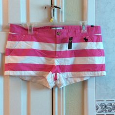 Nwt. Cute Pink And White Shorts With Front And Back Pockets. Cute Pink, Pink And White, Abercrombie Fitch, White Shorts, Pink White, Size 10, Womens Shorts, Pink, Women Shopping