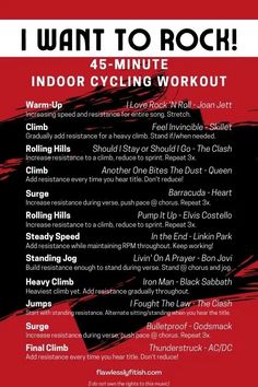 the flyer for i want to rock 5 - minute indoor cycling workout