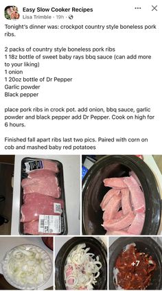 the instructions for how to make slow cooker ribs