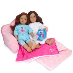 PRICES MAY VARY. 2-IN-1: Your little one's doll can enjoy reading a book on the couch in the daytime, then pulling it out to a bed at night! Dolls can enjoy having a bed AND sofa without taking up space. INCLUDED: One pink and white Moroccan print pull out sofa-bed, sized for two 18 inch dolls. SOFT PLUSH: The soft, light weight of this sofa makes it easy to bring to sleepovers with no assembly required. DIMENSIONS: The folded couch measures 15" long, 8" deep, and 7" tall. MADE FOR DOLLS: Perfec My Life Doll Bed, Baby Alive Bunk Bed, Dolls On Bed, Barbie Doll Couch, Fold Out Couch, Loveseat Sofa Bed, Plush Couch, Pink Couch, Convertible Bed