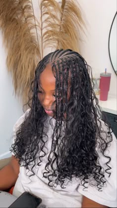 Boho flip over Fulani braids Funali Braids Flip Over, Flip Over Braids, Flip Braids, Freestyle Fulani Braids, Freestyle Fulani, Flip Over Fulani Braids, Fulani Braids Hairstyles, Bohemian Braided Hair, Hair Braid Designs