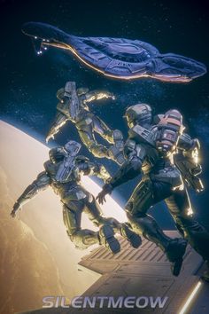 an image of some sci - fi characters in space