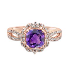 Truly™ Zac Posen Sonia Amethyst Engagement Ring Purple Engagement Ring, Antique Promise Rings, Exclusive Engagement Rings, Amethyst Wedding Rings, Amethyst Engagement Ring, Amethyst Wedding, Gold Anniversary Rings, Amethyst Ring Engagement, Opal Wedding Rings