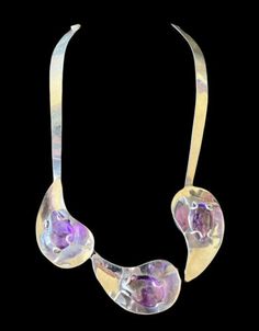 Vintage Taxco Mexico Sterling Silver Amethyst Cabochon MODERNIST Necklace 63g | eBay Vintage Mexican, Vintage Jewellery, Early 20th Century, 20th Century, Amethyst, Hair Accessories, Sterling Silver, Glass, Silver