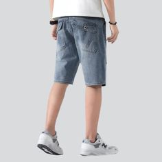 Make a statement with our 2023 Summer Collection Damaged Men's Jean Shorts! Featuring a street-inspired style, mid-waist fit, and zipper & button closure, these shorts will have you looking and feeling your best. Enjoy unparalleled comfort and effortless style with these ageless classics.Distinctive Features Street Style: Look your best with a street-inspired vibe that's perfect for any summer occasion. Ripped: Make a daring statement with these ripped jean shorts, showcasing your fashion-forwar Men Overall, Shorts Ripped, Ripped Men, Mens Jean Shorts, Mens Denim Shorts, Ripped Jeans Men, Ripped Jean Shorts, Current Fashion Trends, Formal Looks