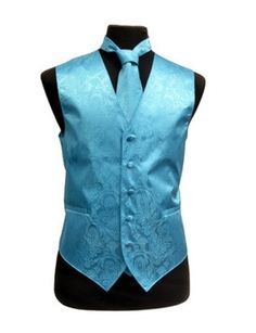 Men's Turquoise Paisley Vests with Neck Tie are a must-have when you need to look dashing for a wedding, prom, or for any other formal occasion. These paisley vests feature a sophisticated tone-on-ton Purple Turquoise Wedding, Teal Vest, Coordinate Outfits, Khaki Suit, Wedding Vest, Military Ball Dresses, Vest Set, Coordinating Outfits, Jacket Suit