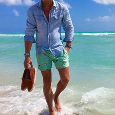 Ralph Lauren Summer, Preppy Man, Vacation Outfits, Mens Swimwear