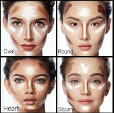 Face contour and highlight tutorial for different face shapes Makeup Contouring, Best Contouring Products, Contour Tutorial, Makeup 101, Makijaż Smokey Eye, Makeup Hacks, Makeup Tutorial For Beginners, Face Contouring