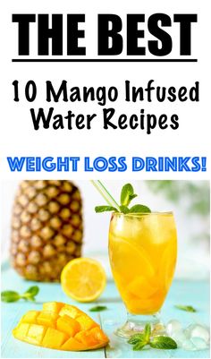 Mango Infused Water, Healthy Infused Water Recipes, Mango Water Recipe, Mango Water, Reduce Bloat, Water Flavors, Mango Smoothie Recipes