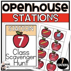 an open house station for students to use with their classroom's name and numbers