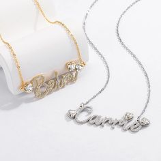 PRODUCT DETAILS Material: High Quality Stainless Steel Names: 1 Name Item Type: Customized Name Necklace Chain Type: Link Chain Plate: Stainless Steel Customized Type: Name Necklace Chain Length: 40cm, 45cm, 50cm It does NOT Tarnish or Rust (100% guaranteed) Your personalized pendant takes time to hand craft and test but when you're wearing it you'll know it was worth the wait. :) READY TO SHIP: 1-4 Weeks View RETURN POLICY Elegant Personalized Metal Chain Necklace, Elegant Name Necklace With Adjustable Chain, Elegant Metal Name Necklace With Adjustable Chain, Adjustable Chain Metal Name Necklace For Anniversary, Metal Name Necklace With Adjustable Chain For Anniversary, Anniversary Name Necklace With Chain, Silver Name Necklace With Chain For Party, Metal Name Necklace With Adjustable Chain, Metal Necklace With Adjustable Chain And Nameplate