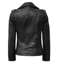 Description : Create a lasting impact where ever you step with this exclusively designed leather jacket for women. It's tailored with a decorative seam design and erect collar that makes it fiercely chic outwear. Functional attributes include viscose lining, zip closure, and two external zipped pockets. Material: Genuine Leather with Polyester Lining. Style & Key Features: Zip Closure and Erect Collar Pockets: Two External Pockets and Internal Pockets Perfect for every occasion casual gatherings Fitted Leather Biker Jacket With Asymmetrical Zip, Trendy Leather Jacket With Asymmetrical Zip, Trendy Asymmetrical Zip Leather Jacket, Chic Leather Outerwear With Asymmetrical Zip, Winter Leather Biker Jacket With Asymmetrical Zip, Asymmetrical Zip Leather Jacket For Fall, Leather Jacket With Asymmetrical Zip For Fall, Chic Fitted Leather Biker Jacket, Edgy Fitted Leather Outerwear