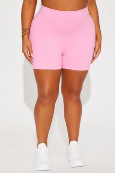 Available In Black, Tangerine, And Hot Pink. Active Short Elastic Waistband Super Soft Medium Impact Ruched Detail Stretch Pair With "Sunrise Stretch Super Soft Active Top" 77% Polyester 23% Spandex Imported | Sunrise Stretch Super Soft Active Short in Hot Pink size 1X by Fashion Nova Active Top, Service Women, Active Shorts, Jeans Jumpsuit, Bubblegum Pink, Matching Dresses, In Hot, Sport Fashion, Pink Fashion