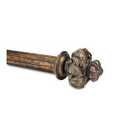 an old wooden door handle on a white background