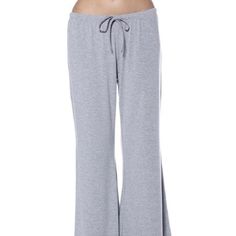 Essential Grey Wide Leg Lounge Pants Nwt Perfect All Year Round! Wide Leg Draw String Waist Model Is Wearing A Size Small Fabric Content: 95% Rayon, 5% Spandex Does Stretch Available In Color: Heather Grey Approximate Measurements X-Small - Waist 13" - Inseam 29" - Rise 10" Small - Waist 14" - Inseam 30" - Rise 10" Medium - Waist 15" - Inseam 30" - Rise 10" Large - Waist 16" - Inseam 31" - Rise 11" X-Large - Waist 17" - Inseam 31" - Rise 12" Fit Tips - Runs Large And Oversized Comfortable Solid Color Bottoms For Pajama Party, Comfortable Solid Bottoms For Pajama Party, Casual Solid Bottoms For Pajama Party, Casual Solid Color Sleep Pants, Solid Color Harem Pants For Loungewear, Sleep Pants With Pockets And Wide Leg, Wide Leg Sleep Pants With Pockets, Stretch Solid Bottoms For Pajama Party, Solid Pants With Elastic Waistband For Sleep