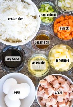 Rice And Spam Recipes, Spam And Rice Recipes, Fried Spam Recipes, Spam Fried Rice Recipe Easy, Hawaiian Spam Fried Rice, Easy Spam Fried Rice, Fried Rice Spam