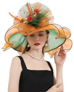 PRICES MAY VARY. Material: Organza and polyester. Size: One size fits most. Head Circumference: 22.5-22.6"/56-58cm. Design: An elegant derby hat with classic timeless design, its minimalist style completes your every formal look. Wide brim will protect you from blinding sunlight. Feature: This charming organza tea party hat is the perfect decoration for a casual royal look for its simplicity. You can also decorate it with anything you prefer and create a unique hat that represents your personali Wedding Fancy, Flower Tulle, Wedding Tea Party, Horse Wedding, Derby Hats Fascinators, Bridal Fascinator, Wedding Headdress, Church Hat, Flower Fascinator