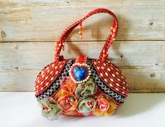 Beautiful Vintage Handbag Embellished Pouch Bag For Everyday Use, Embellished Everyday Pouch Bag, Red Embellished Bag For Everyday Use, Red Embellished Bag For Everyday, Beaded Pouch Bag For Daily Use, Daily Use Beaded Pouch Bag, Bohemian Handheld Embellished Bag, Bohemian Handheld Beaded Shoulder Bag, Bohemian Beaded Handheld Shoulder Bag