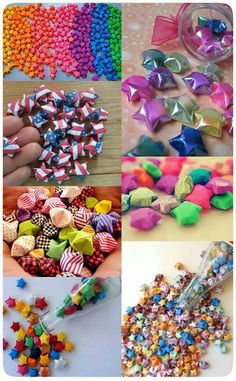 many different types of bows are shown in this collage, including pinwheels