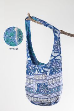 This awesome reversible handbag features two distinct hand block printed designs, so you get the best of both worlds. With a patch pocket on both sides, this hippie handbag is two in one! These reversible tote bags are the perfect bohemian beach bag or equally awesome for carrying groceries, and the strap is long enough to wear comfortably as a crossbody bag. You just found your new favorite shoulder bag and whenever you want you can switch your style up ✌️ Each bag is hand block printed in Indi Reversible Blocks, Paper Star Lanterns, Reversible Tote Bag, Star Lanterns, Turquoise Glitter, Hippie Bags, Reversible Tote, Turquoise Flowers, Bohemian Beach