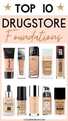 Best Foundation Makeup Top 10, Top 10 Foundations, Best Full Coverage Foundation, Revlon Cosmetics, Revlon Colorstay Foundation, Best Drugstore Foundation, Foundation Tips, Makeup Tips Foundation, Oily Face