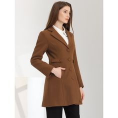 This women's winter coat boasts a timeless notched lapel that exudes sophistication and elegance. The single-breasted button-down front adds a touch of refinement to any outfit. A must-have option for the new season, add new styles to your wardrobe. Featuring a soft lining and comfortable fit, this winter coat is perfect for those who want to stay warm without sacrificing comfort. It's designed to keep you cozy, even on the coldest of days. Can be dressed up or down. Pair it with jeans and ankle Women's Winter Coat, Down Winter Coats, Wool Peacoat, Winter Coats, Winter Coats Women, New Season, Winter Coat, Single Breasted, Stay Warm