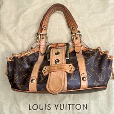 Coffee Brown/ Chocolate Brown/ Camel Colored. Leather Stud Embellishment Signature Monogram Canvas Louis Vuitton 2004, Vintage Louis Vuitton Handbags, Louis Vuitton Vintage, Brown Chocolate, Coffee Brown, Vintage Louis Vuitton, Colored Leather, Camel Color, Louis Vuitton Handbags