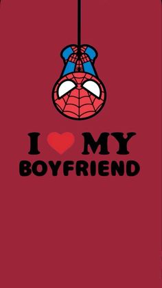 i love my boyfriend spiderman phone case for iphone 5s / 4g, red