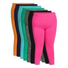 Legging for every day of the week. Feathers 7-PK Soft and stretchy, with a cozy feel and move-with-you fit. Fun Colors-Prints. Size: 4X.  Color: Black.  Gender: female.  Age Group: adult. Fleece Lined Leggings, Lined Leggings, Fleece Leggings, Plus Size Activewear, Plus Size Leggings, Day Of The Week, Gender Female, Feathers, Age Group