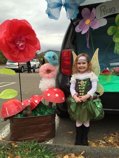 Trunk Or Treat Forest Theme, Fairy Trunk Or Treat Ideas For Cars, Woodland Fairy Trunk Or Treat, Fairy Theme Trunk Or Treat, Trunk Or Treat Bug Theme, Trunk Or Treat Garden Theme