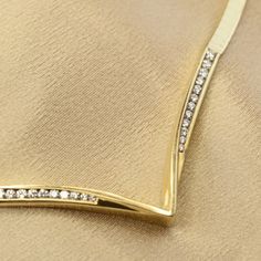 Estate 14K Diamond Omega V Collar - Expressions Jewelers Omega Necklace, Estate Jewelry, Earring Necklace