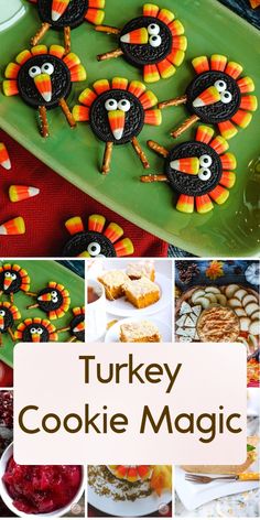 turkey cookie magic collage with cookies and candy