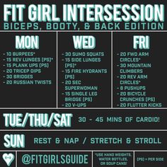 a poster with instructions for how to use the fit girl fitness program in front of it