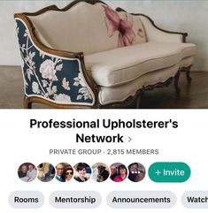 the professional upholster's network is now available for all private group members