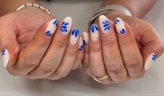 European Nails 2023, Nail Inspo For Europe, Nails Inspired By Italy, Positano Inspired Nails, Nails Acrylic Almond Summer Colors, Cyprus Inspired Nails, Blue Mamma Mia Nails, Gel Nails For Greece, Mama Mia Nail Ideas