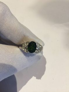 Deep green Chrome Diopside 925 Sterling silver with rhodium finish Size 8 Can be re sized for a jeweler's fee of $10 All rings are shipped in a nice gift box. Check out our over a THOUSAND great reviews Engraving is $4 per letter and is not always perfect depending on the piece. It can take a few days if the jeweler is busy. This is payable to Paypal Judithsltd@gmail.com Classic Silver Ring With Tsavorite, Classic Silver Tsavorite Ring, Silver Tsavorite Ring In Fine Jewelry Style, Elegant Stamped 925 Emerald Ring, Classic Green Emerald Ring Stamped 925, Classic Silver Emerald Ring With Tsavorite, Formal Green Sterling Silver Rings, Formal Green Emerald Ring In Sterling Silver, Gothic Ring