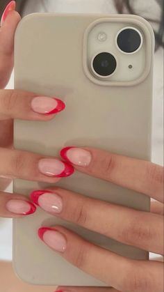 Nails Acrylic Summer French Tips, Sicily Nails, Summernails Summer Nail Ideas 2024, Simple Summer Nail Ideas 2024, Summer Nails Basic, Summer Nails French Tips, French Tip Colors, Summer Christmas Nails, Basic Summer Nails